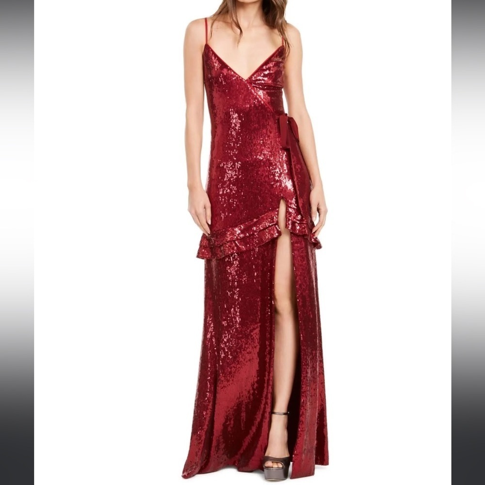 Rachel Zoe Women's Walker Sequined Faux-Wrap Gown